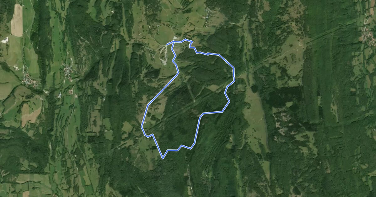 Маршрут Parcours VTT 11 bleu - Le tour de la Chèvre - Espace FFC Ain Forestière на спутниковом снимке