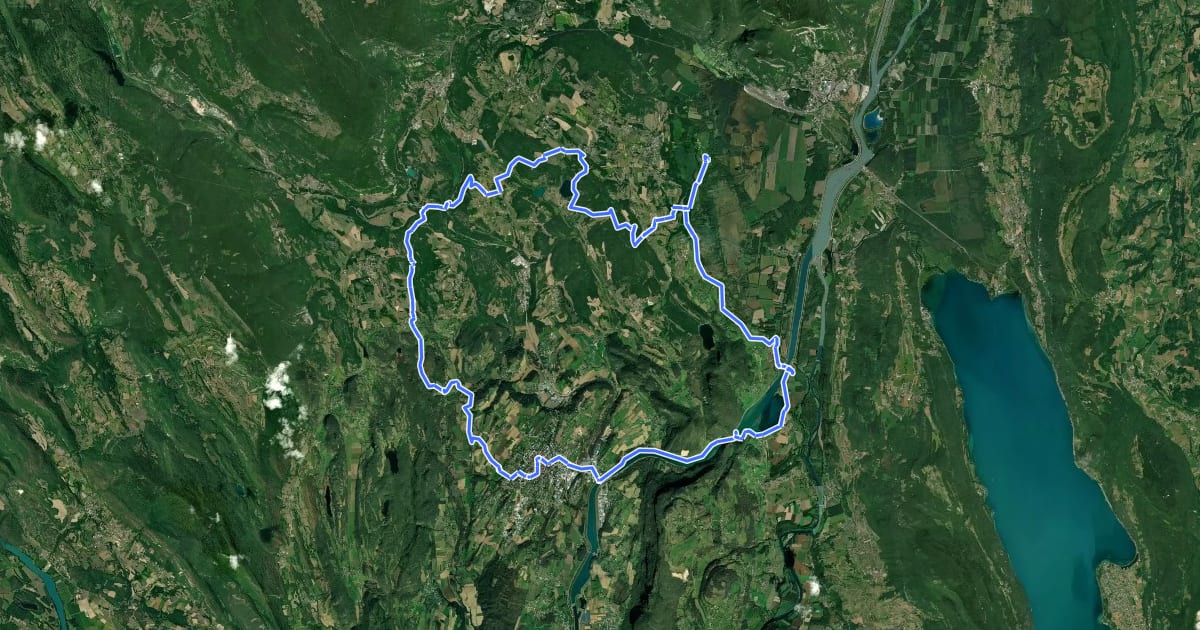 Маршрут Parcours VTT 8 - Marais d'Aignoz на спутниковом снимке