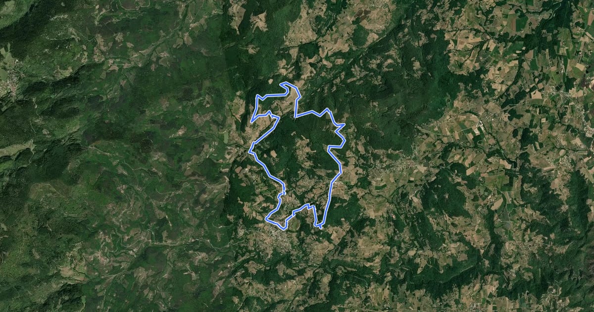 Маршрут Parcours VTT n°2 на спутниковом снимке