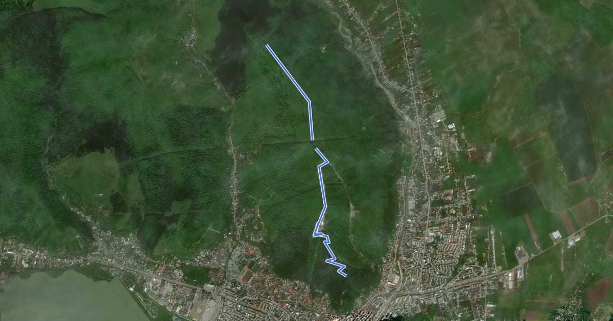 Маршрут Parcul Zoologic - Poiana Trei Coline - Vf. Cozla - Trei Căldări на спутниковом снимке