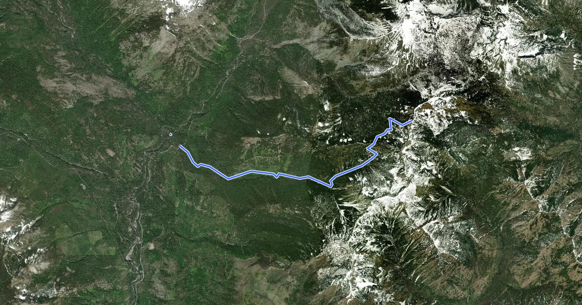 Маршрут Paris Creek Trail на спутниковом снимке