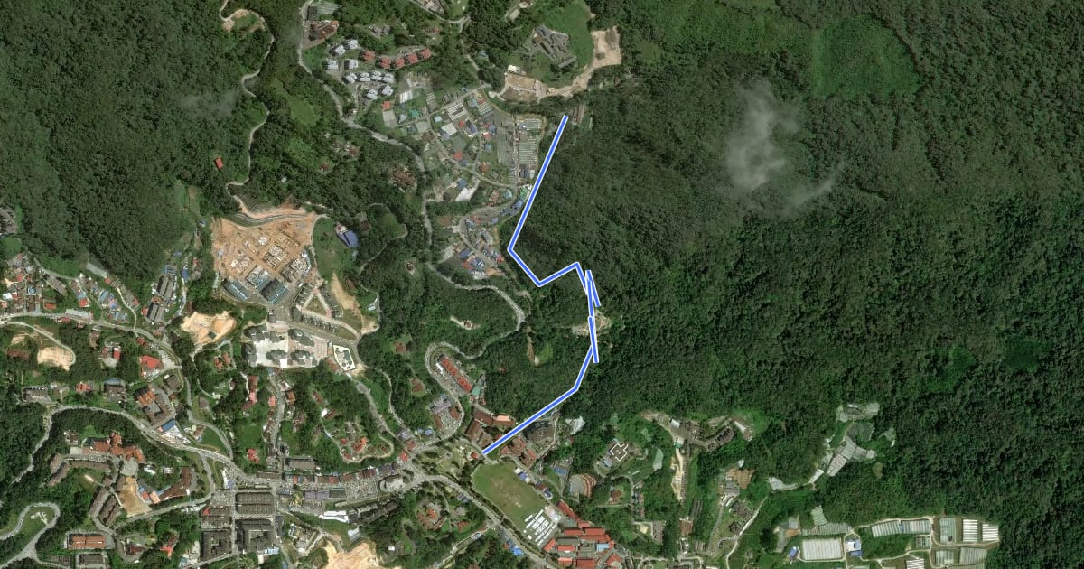 Маршрут Parit Falls Trail на спутниковом снимке