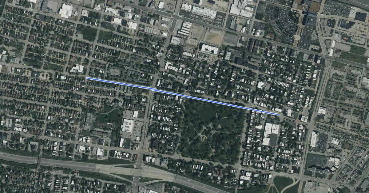Маршрут Park Avenue на спутниковом снимке