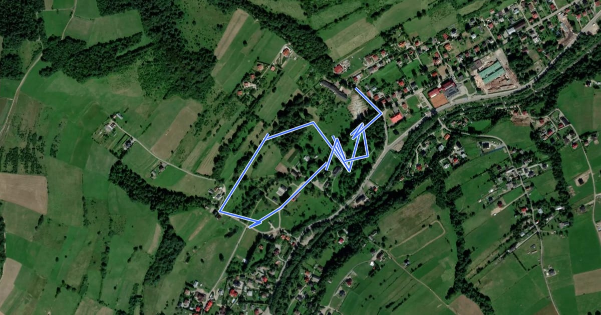 Маршрут Park podworski hrabiów Wodzickich - góra Chabówka на спутниковом снимке
