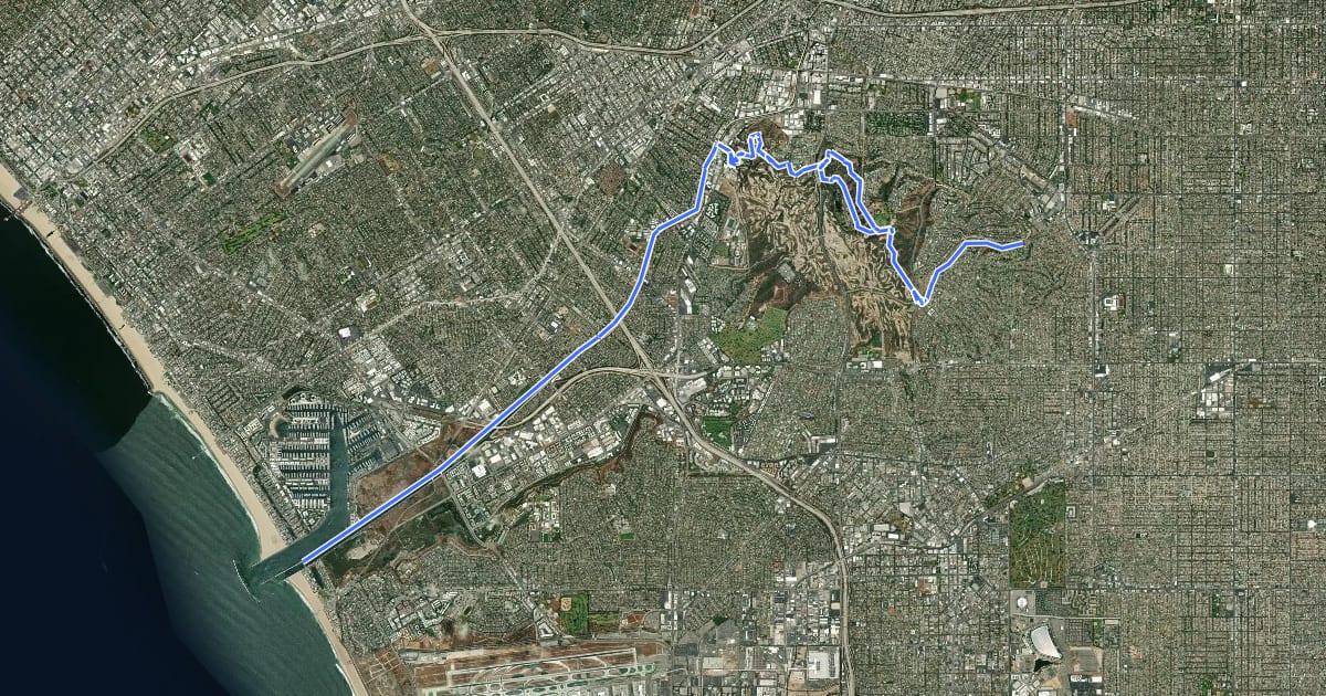 Маршрут Park to Playa Trail на спутниковом снимке