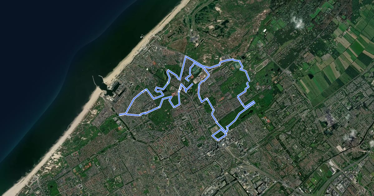 Маршрут Parkenroute Den Haag 1 на спутниковом снимке