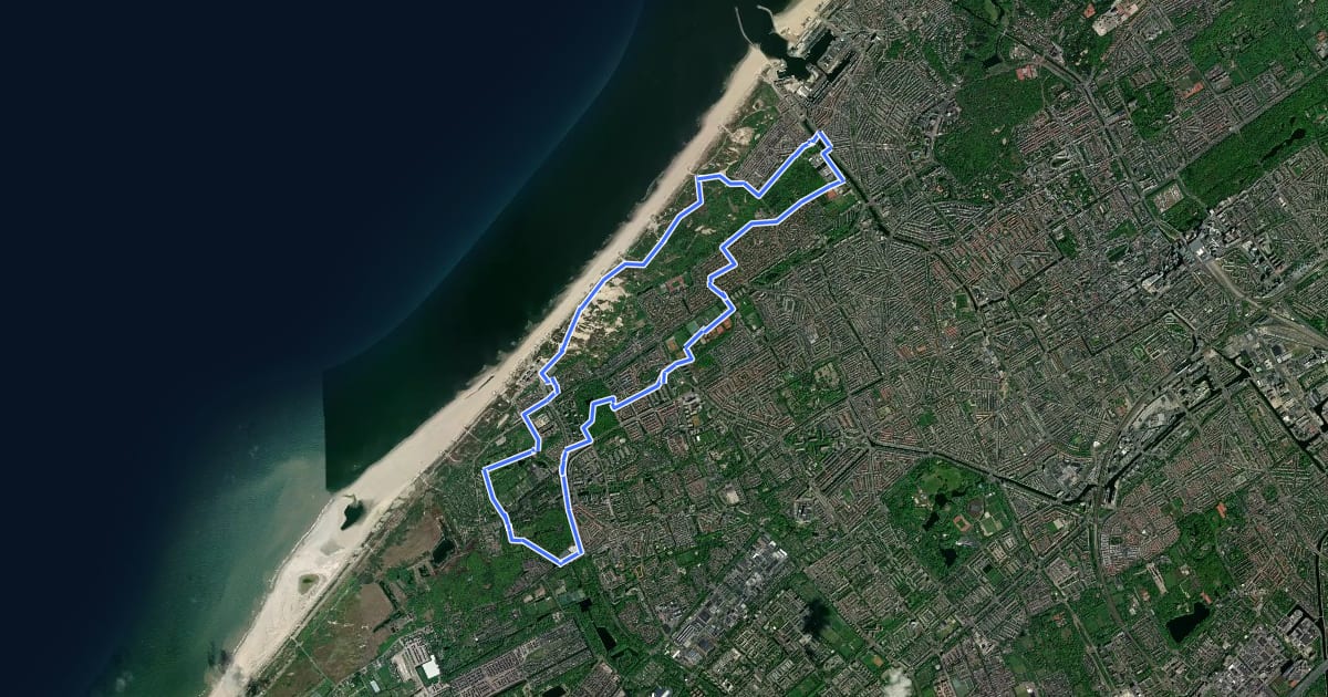 Маршрут Parkenroute Den Haag 2 на спутниковом снимке