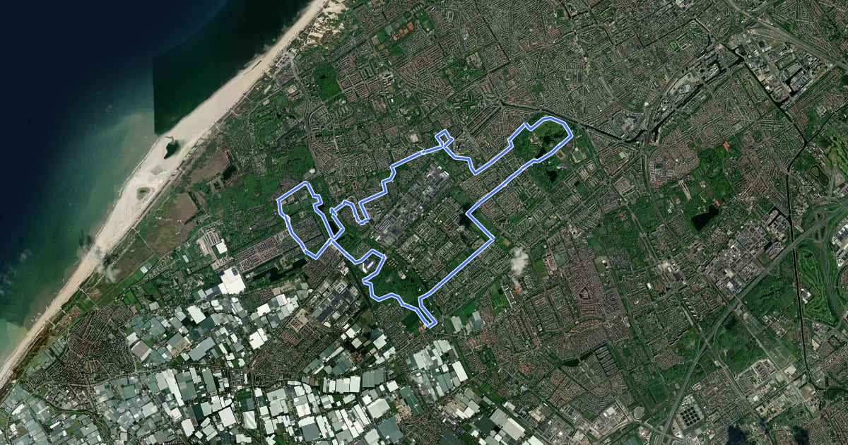 Маршрут Parkenroute Den Haag 3 на спутниковом снимке