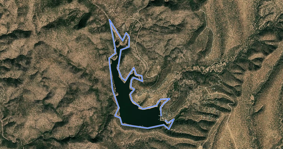 Маршрут Parker Canyon Lakeshore Trail на спутниковом снимке