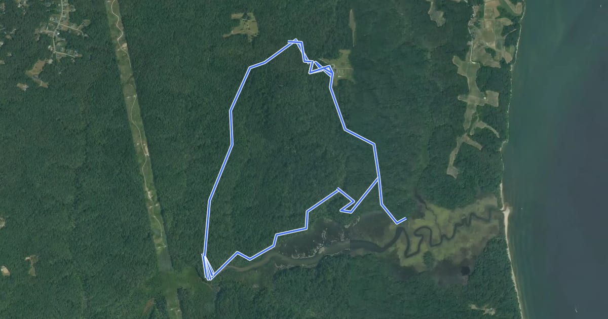 Маршрут Parkers Creek Loop на спутниковом снимке