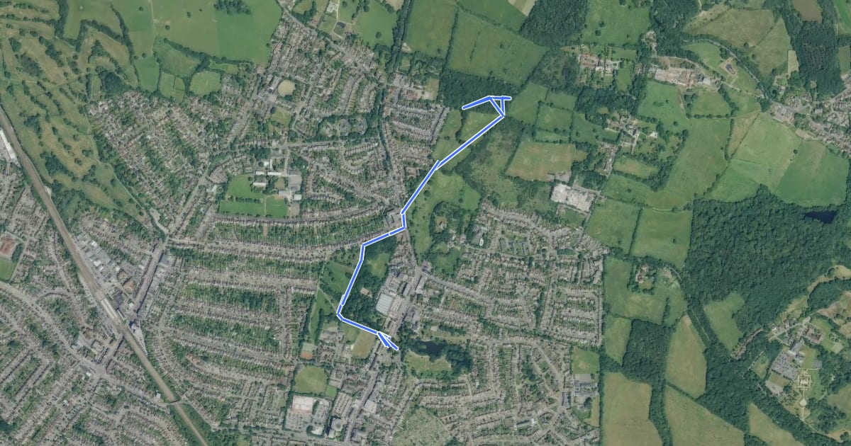 Маршрут Parkfield, Oakmere & Beyond 2 mile walk на спутниковом снимке