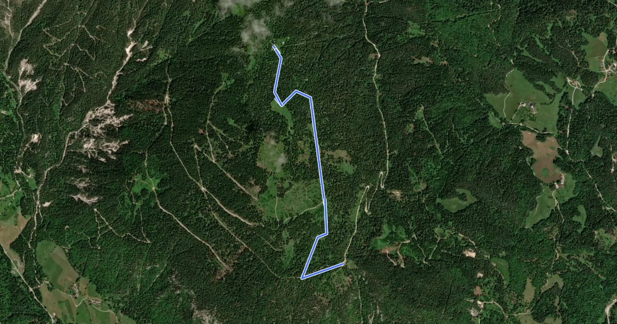 Маршрут parkirišče-Planinski dom na Peci на спутниковом снимке