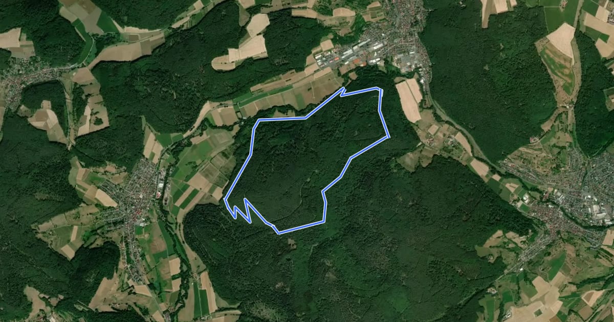 Маршрут Parkplatzrundwanderweg Buchberg 2 : Hausen-Weg на спутниковом снимке