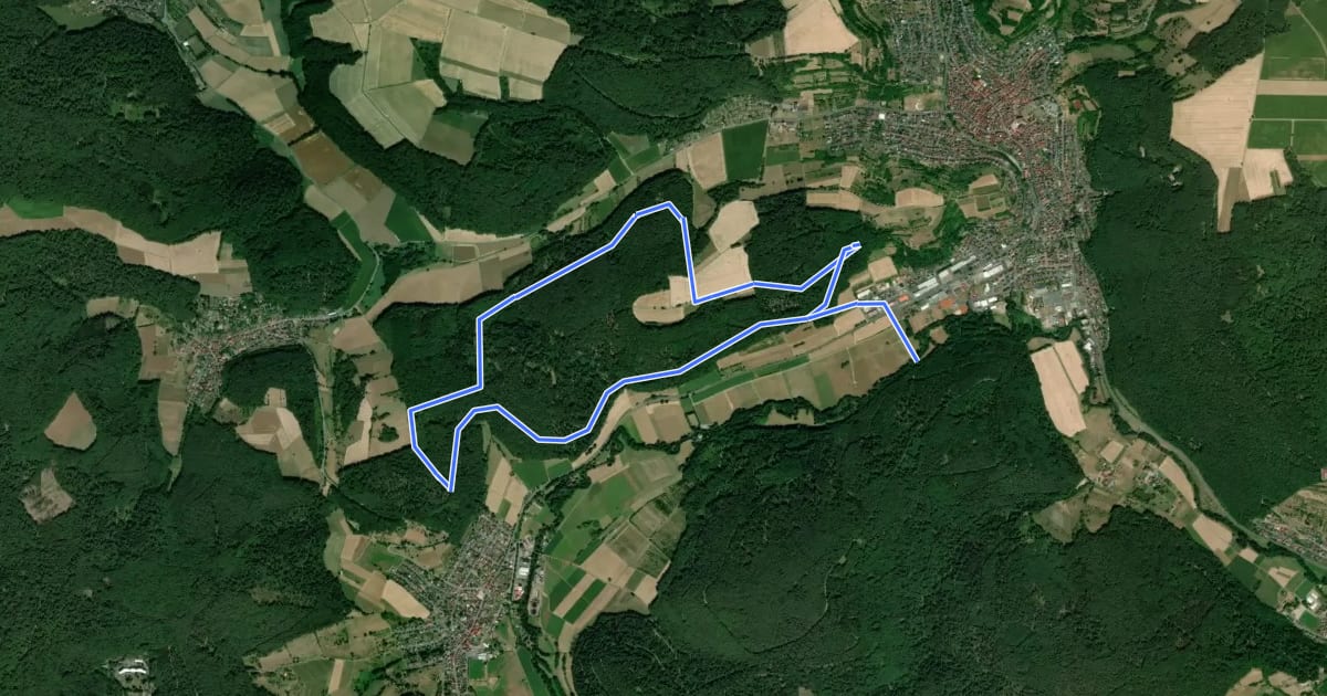 Маршрут Parkplatzrundwanderweg Buchberg 3 : Hoher-Stein-Weg на спутниковом снимке