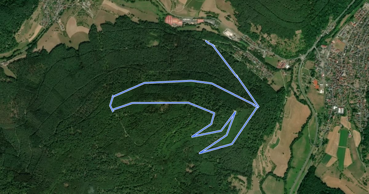 Маршрут Parkplatzrundwanderweg Weilbach Hallenwald 3 : Vorderhallweg на спутниковом снимке