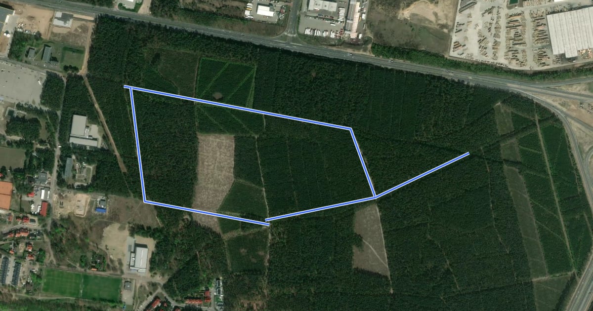 Маршрут parkrun Zielona Góra на спутниковом снимке