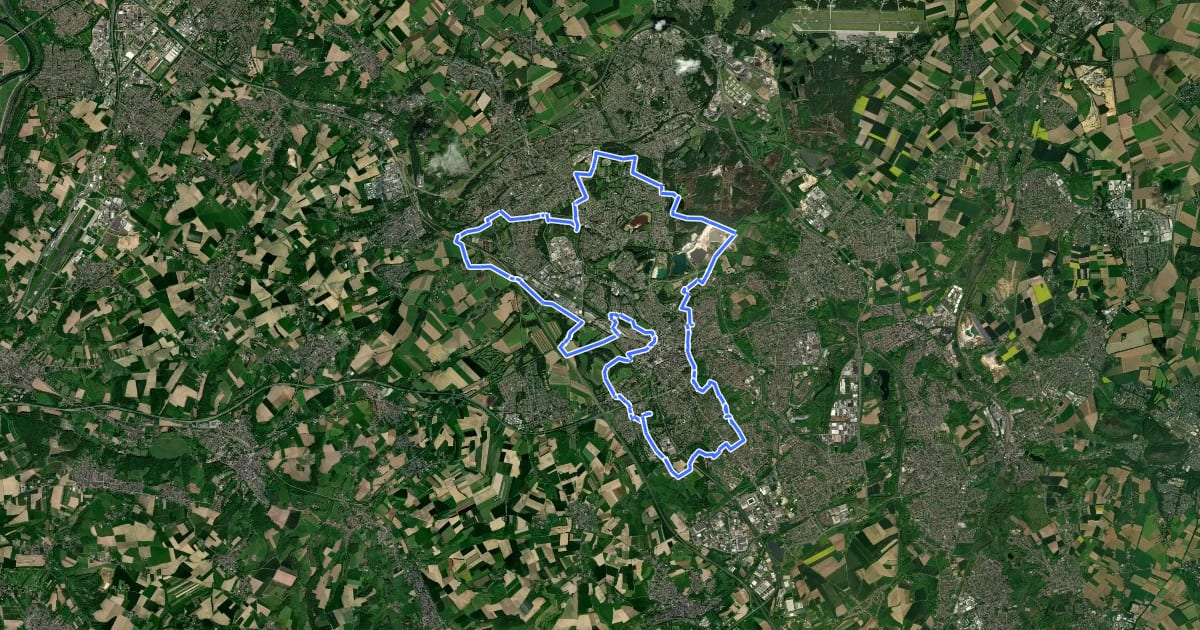 Маршрут Parkstadroute Heerlen на спутниковом снимке