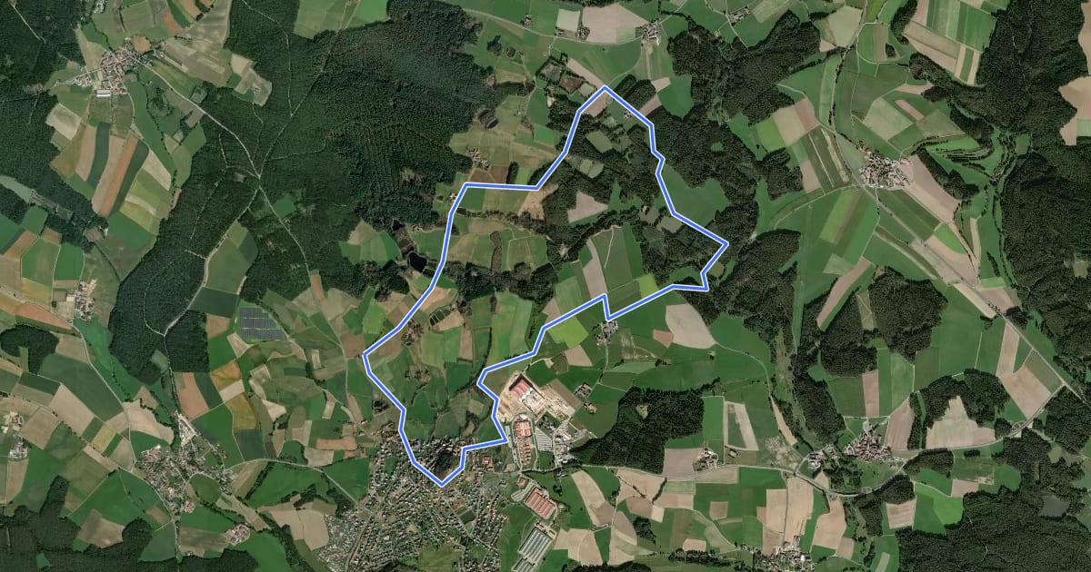 Маршрут Parkstein Ringweg 1 на спутниковом снимке