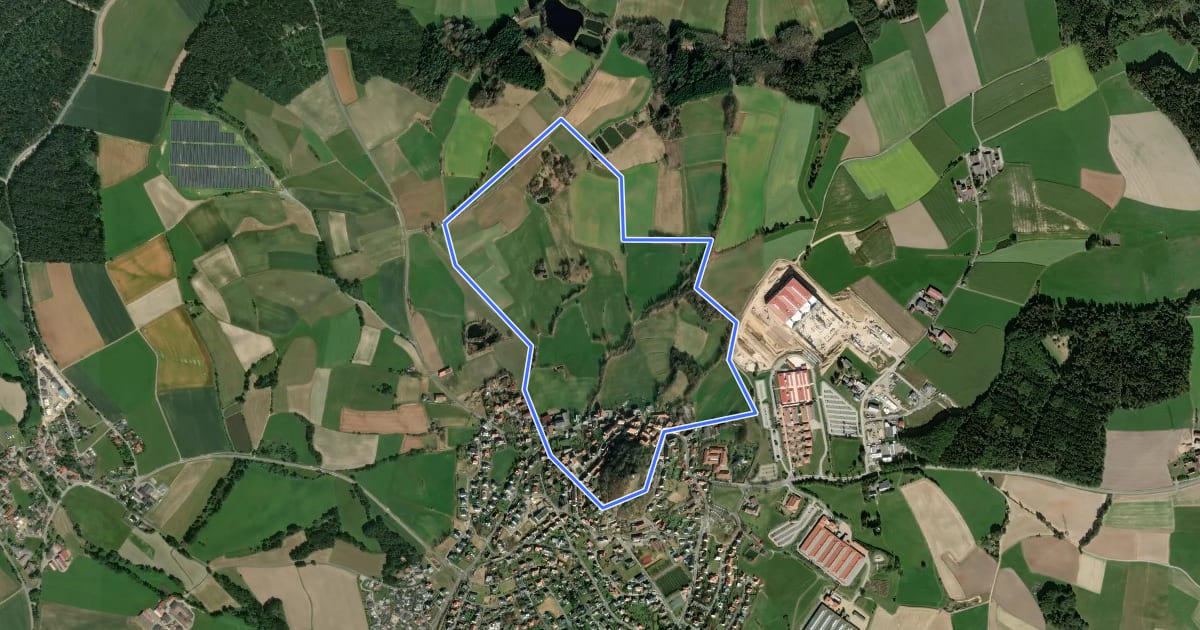 Маршрут Parkstein Ringweg 1a на спутниковом снимке