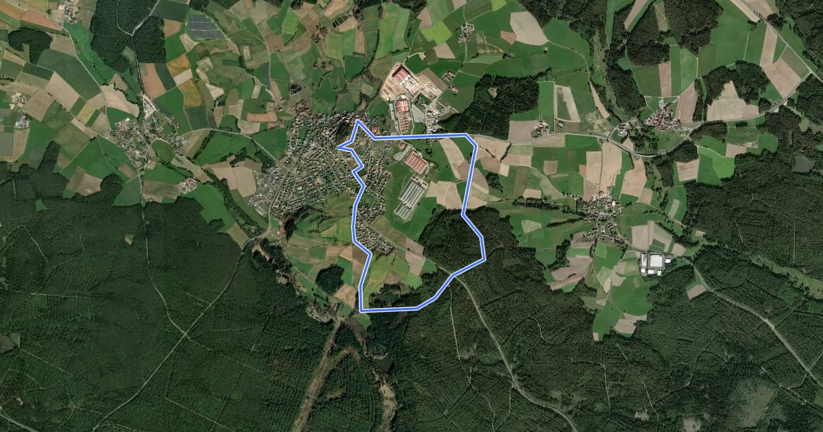 Маршрут Parkstein Ringweg 3 на спутниковом снимке