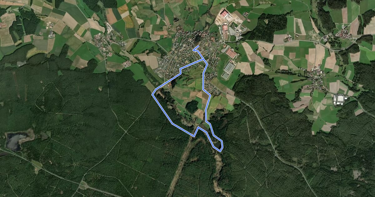 Маршрут Parkstein Ringweg 4 на спутниковом снимке