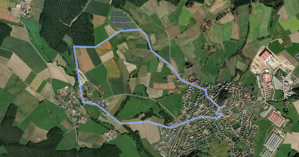Маршрут Parkstein Ringweg 6 на спутниковом снимке
