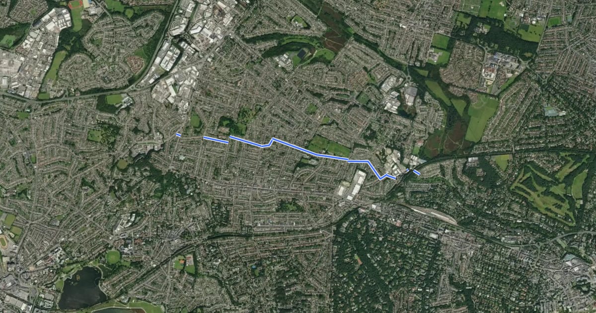 Маршрут Parkstone Quietway на спутниковом снимке