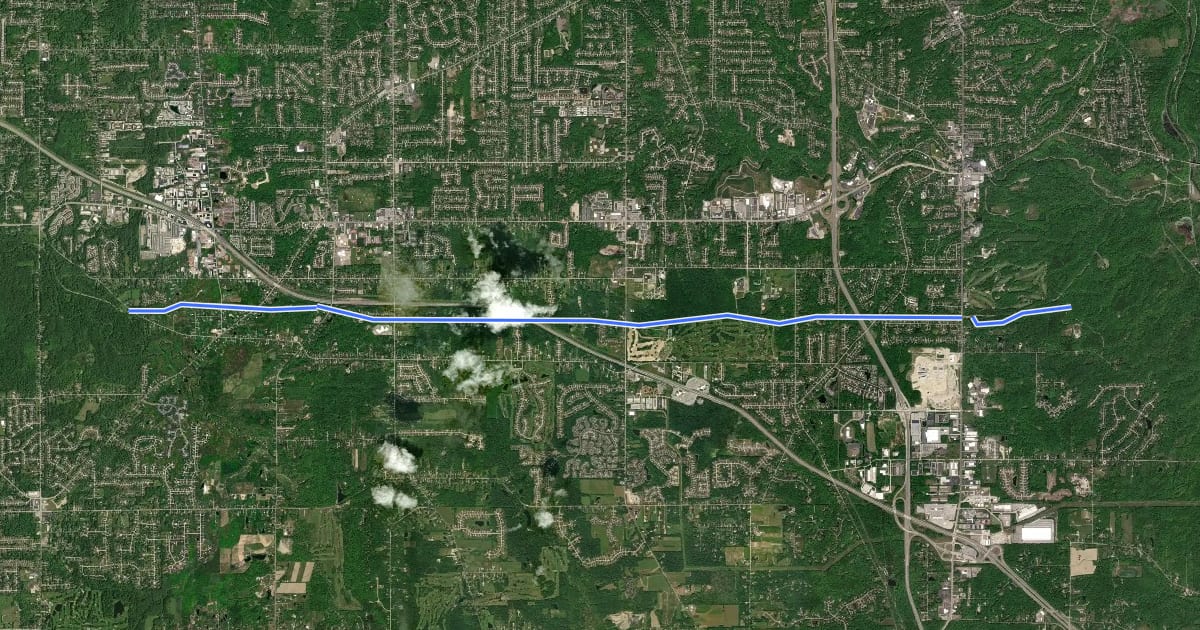 Маршрут Parkway Bridle Trail на спутниковом снимке