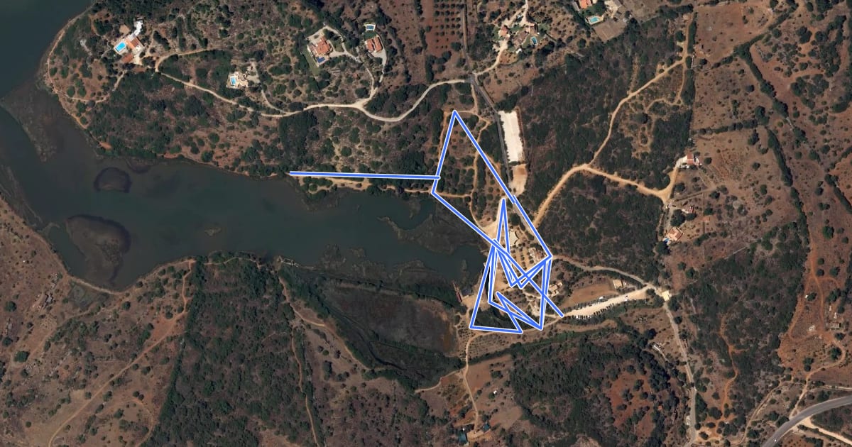 Маршрут Parque Municipal Sítio das Fontes на спутниковом снимке