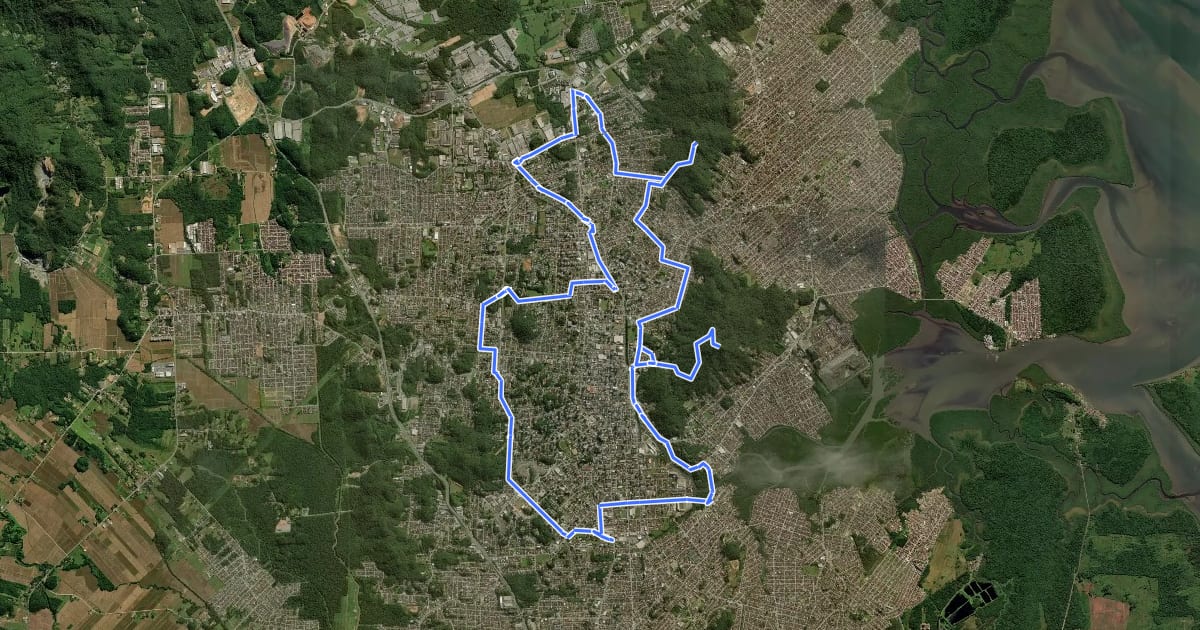 Маршрут Parques e Mirantes на спутниковом снимке