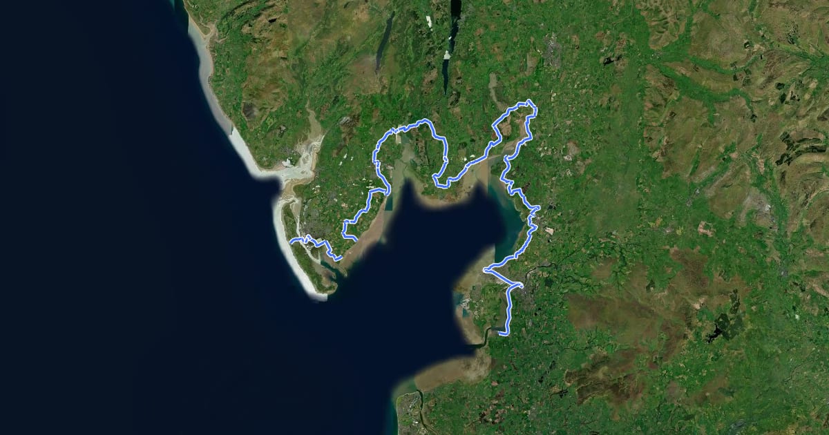 Маршрут Part of Bay Cycleway на спутниковом снимке