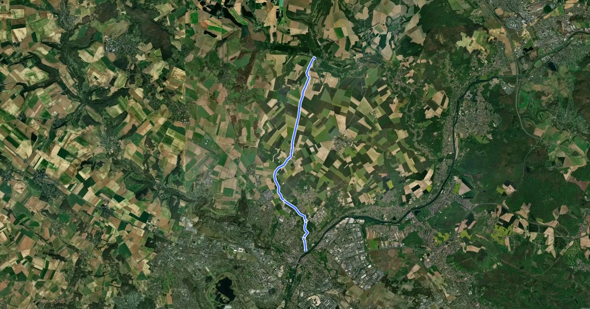 Маршрут Partie 1 - Boucle d’Auvers/Oise - Circuit n°1 : Pontoise / Vallangoujard на спутниковом снимке