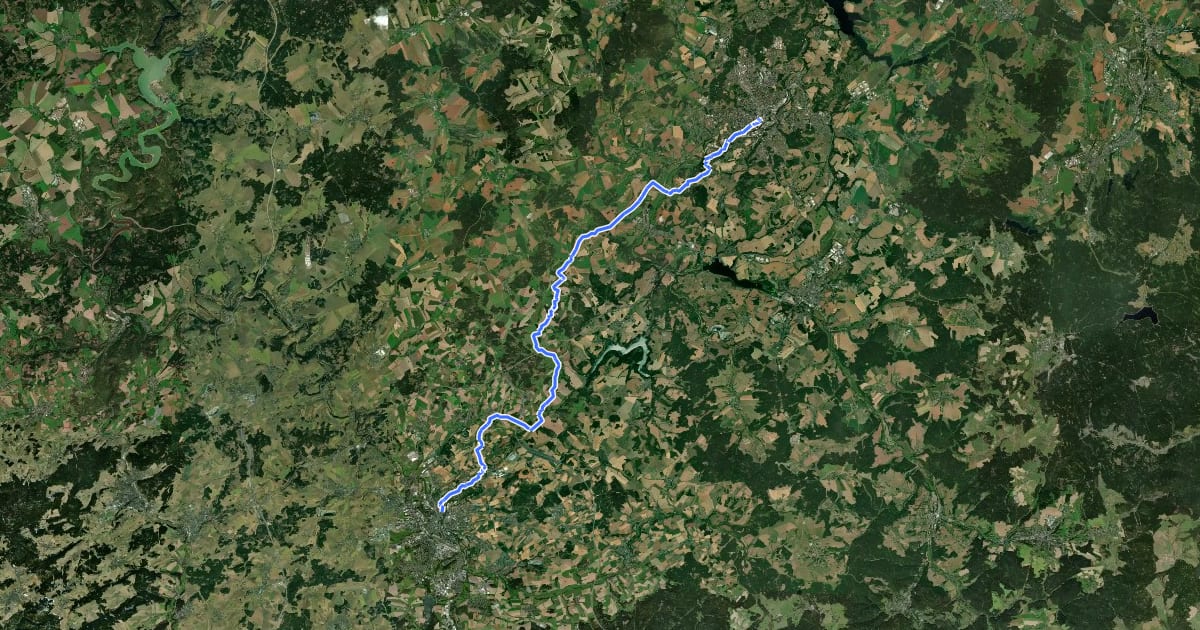 Маршрут Partnerschaftsweg Hof - Plauen на спутниковом снимке