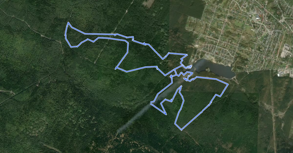 Маршрут Partyzanckie Ścieżki MTB 18km на спутниковом снимке