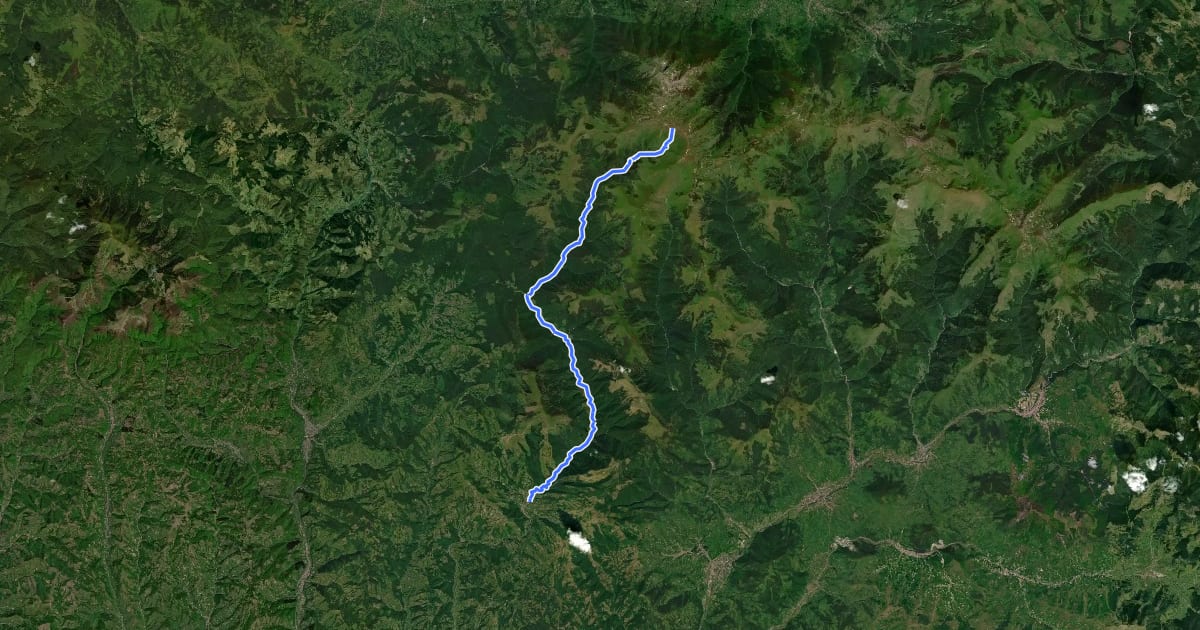 Маршрут Parva - Între Rebre - Tarnița La Cruce на спутниковом снимке