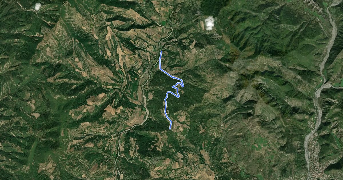 Маршрут Pas de Bonnet (886 m) depuis Thoard на спутниковом снимке