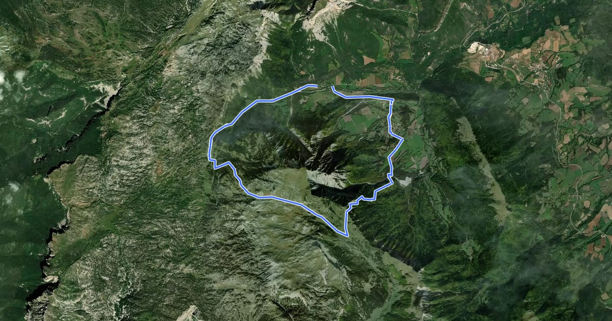 Маршрут Pas de l'Aiguille на спутниковом снимке