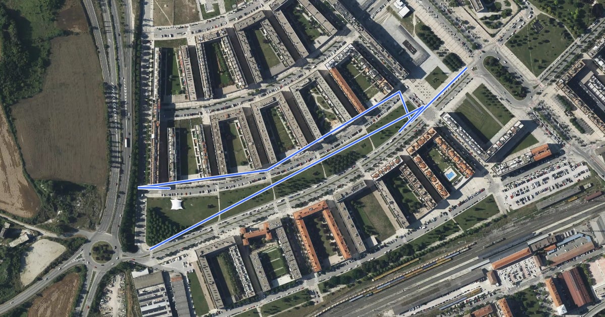Маршрут Pase de Santa Lucía на спутниковом снимке