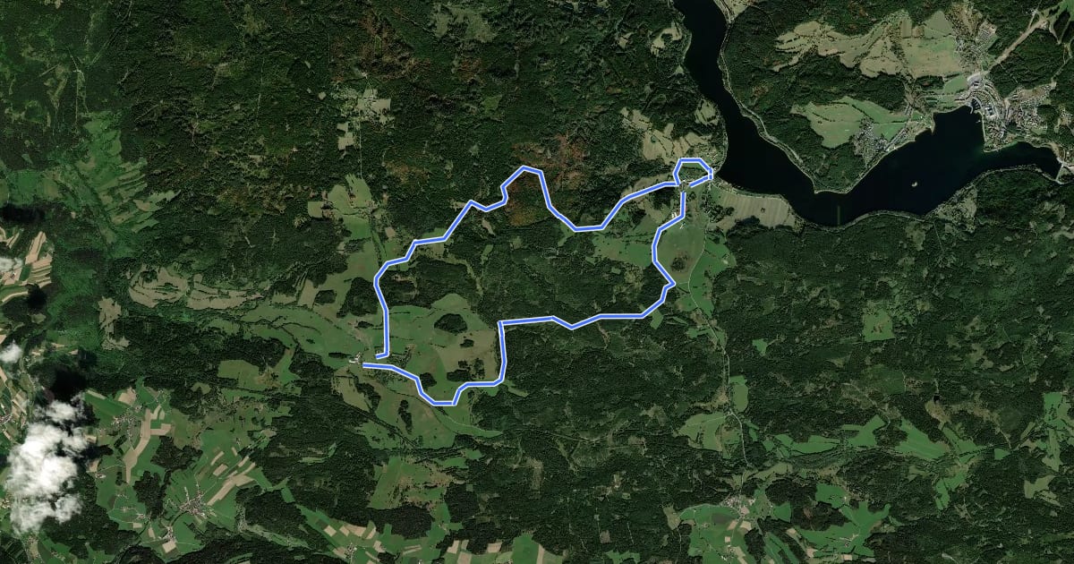 Маршрут Pasečná - Přední Výtoň на спутниковом снимке