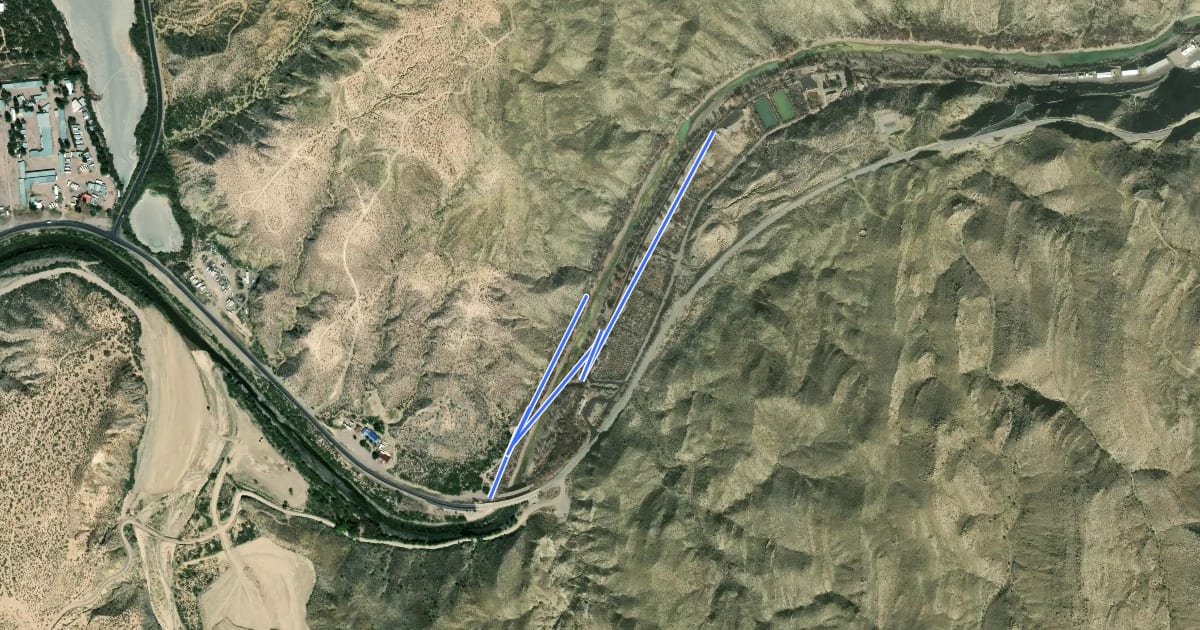 Маршрут Paseo del Rio Trail на спутниковом снимке