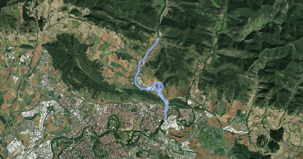 Маршрут Paseo del Ulzama на спутниковом снимке