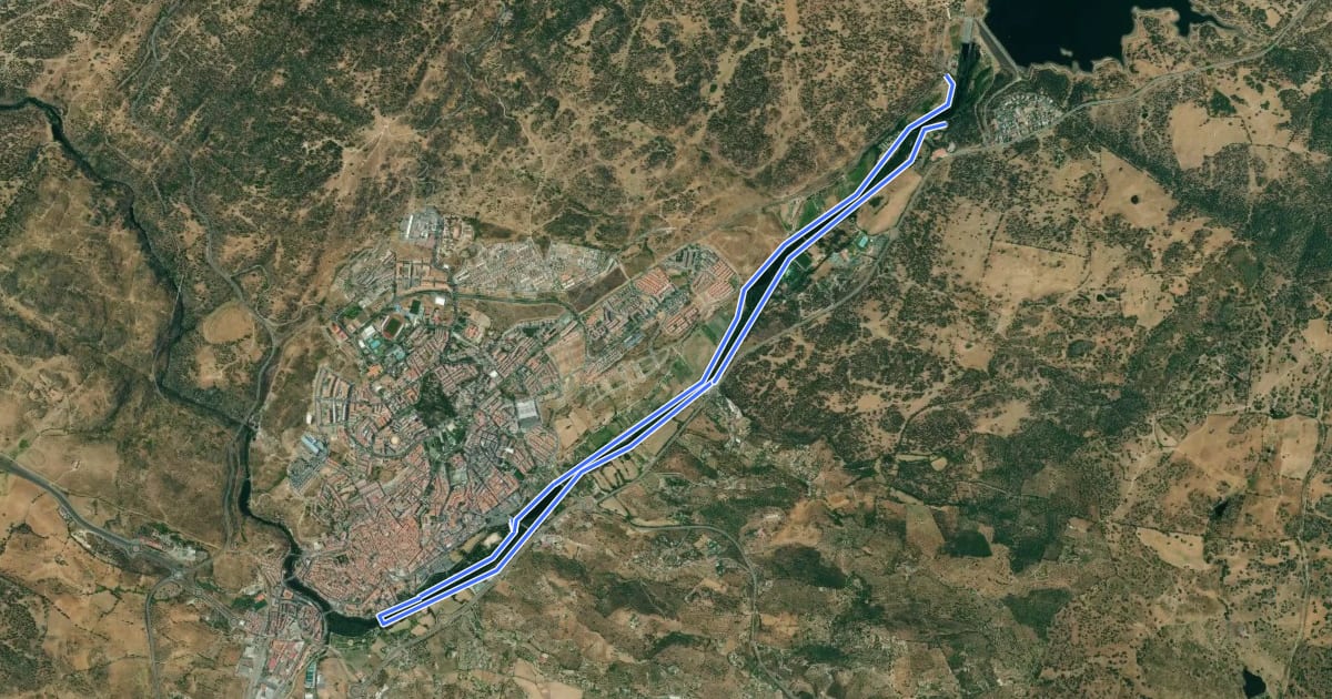 Маршрут Paseo Fluvial Plasencia, Aguas Abajo на спутниковом снимке