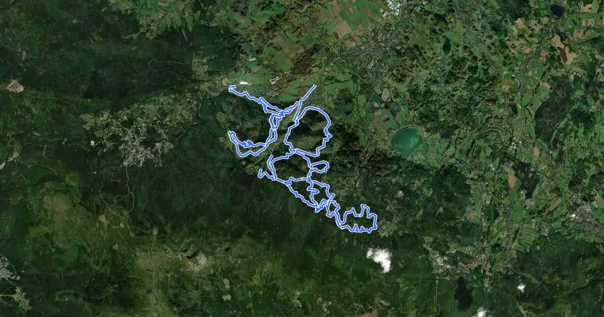 Маршрут Pasmo rowerowe Olbrzymy - Singletrack на спутниковом снимке