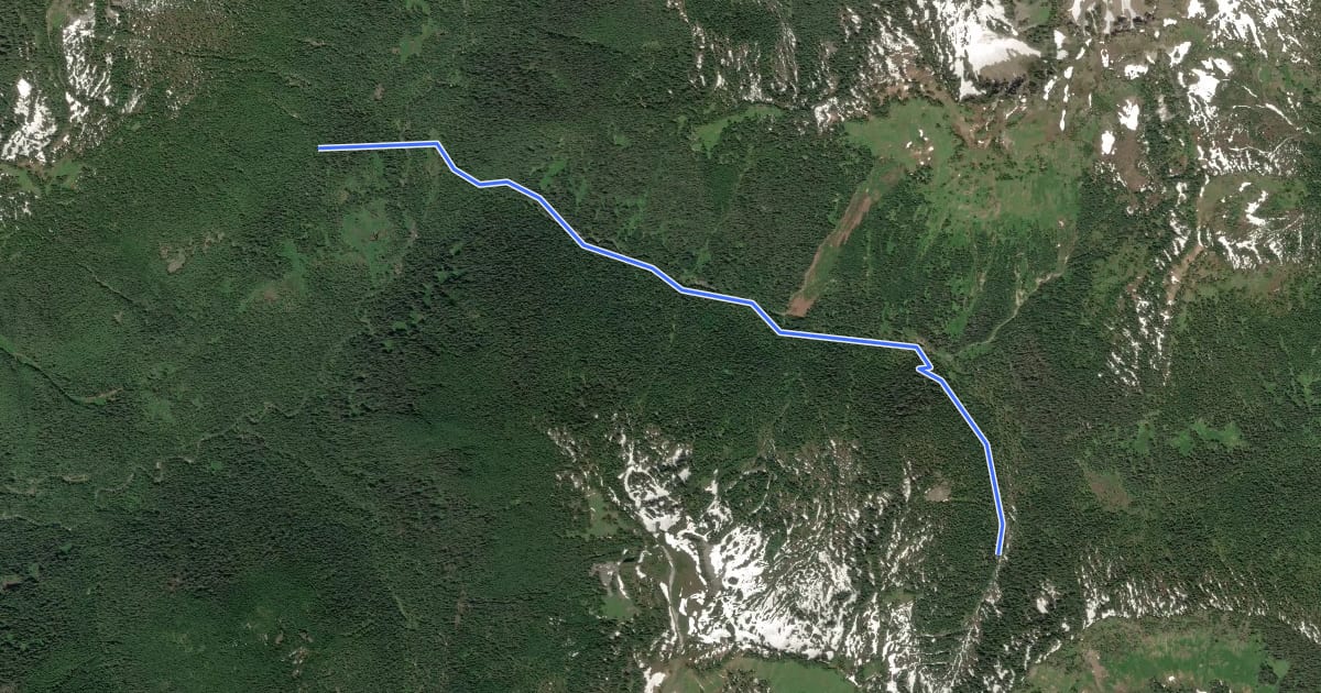 Маршрут Pass Creek Trail на спутниковом снимке