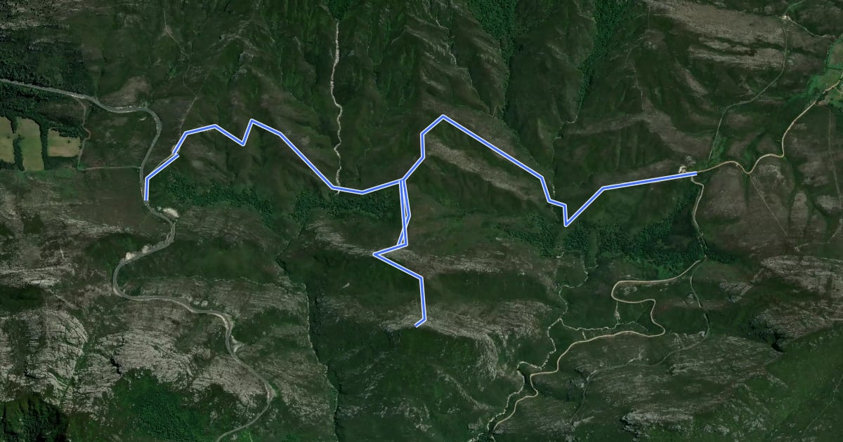Маршрут Pass-to-Pass Trail на спутниковом снимке