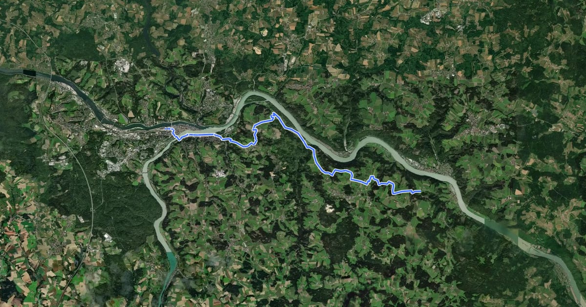 Маршрут Passau - Kasten Donausteig Etappe на спутниковом снимке