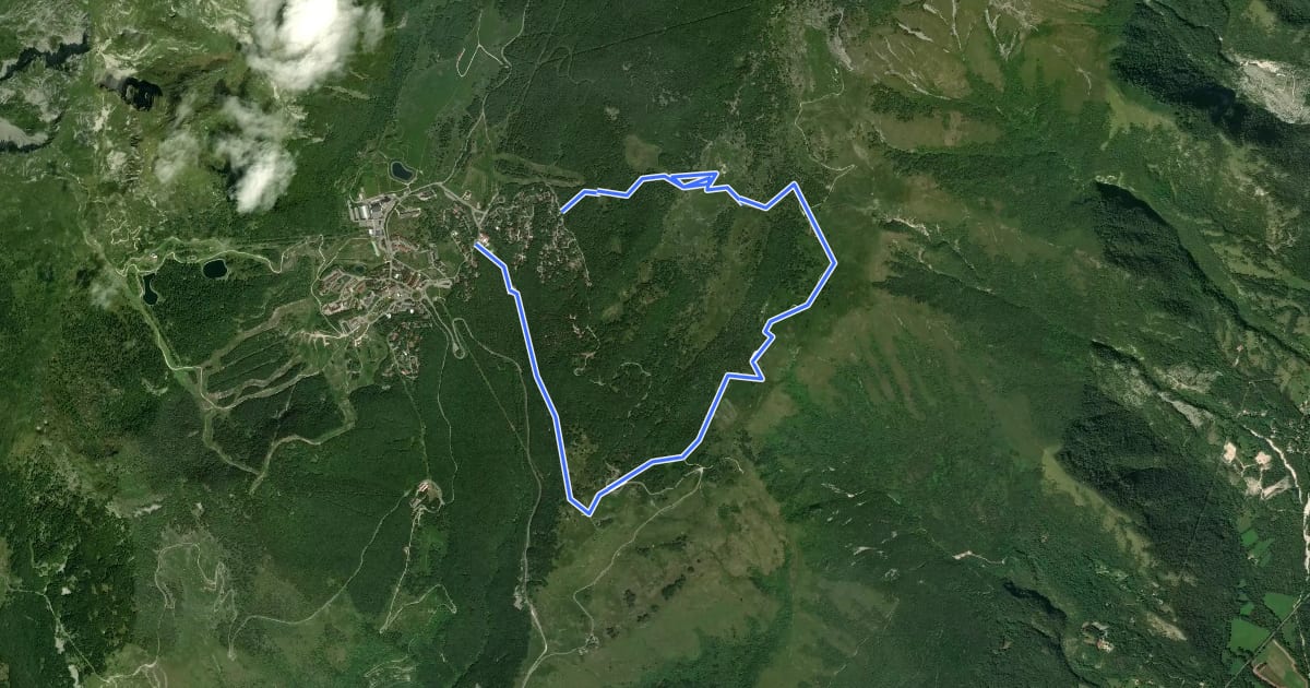 Маршрут Passeggiata delle Malghe на спутниковом снимке