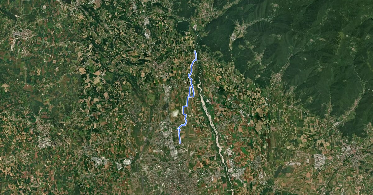 Маршрут Passeggiata delle Rogge на спутниковом снимке