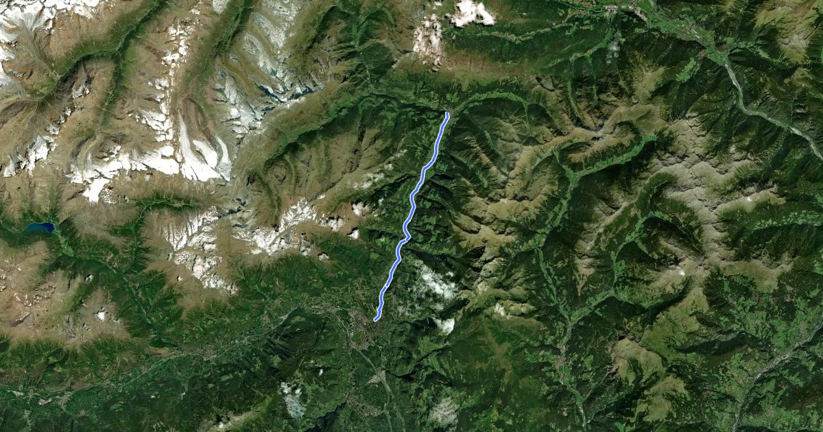 Маршрут Passeiertal-Radweg - Pista Ciclabile della Val Passiria на спутниковом снимке