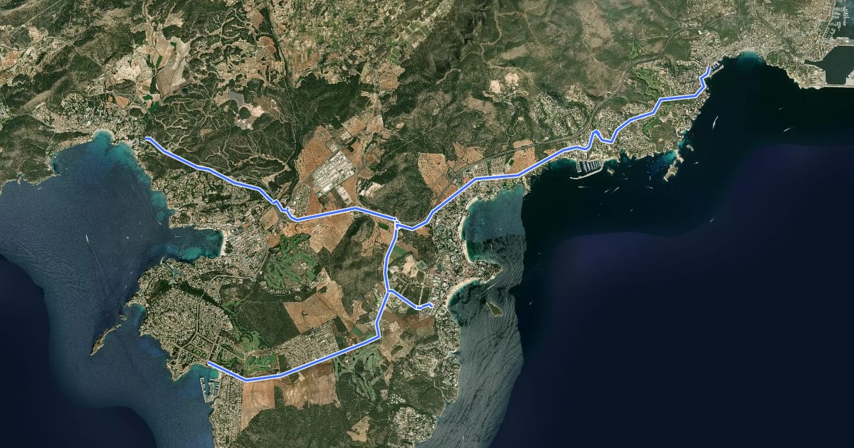 Маршрут Passeig de Calvià на спутниковом снимке